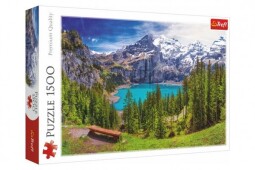 Puzzle Jezero Oeschinen Alpy Švýcarsko 1500 dílků 